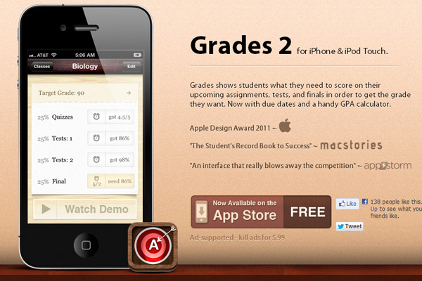 Grades iPhone教育APP酷站